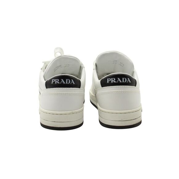 Prada Downtown Perforated Sneakers in White Leather - Picture 2 of 10